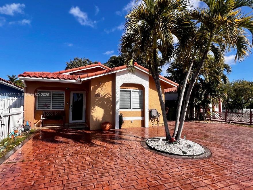 Remodeled single family home in the heart of Hialeah. PRADO BY THE LAKE. LOW MONTHLY HOA ($108)! The home features 3 bedrooms and 2 full bathrooms. Roof installed in 2019, NEW A/C unit installed in 2025, tankless water heater 2024. Impact windows & door; PVC (water resistant) floors throughout the property; white zebra shades. Remodeled kitchen with white shaker cabinets, deep farmhouse sink, white quartz countertops & stainless steel appliances. Primary bedroom has walk-in closet. Spacious screened patio, washer & dryer, fenced backyard with shed. Large driveway can fit 4 cars. Security guard at gate. Very centrally located, close to Palmetto highway, blocks away from rated 'A' schools, Palmetto Hospital, Publix, & shops.