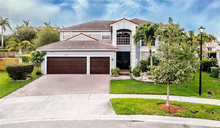 Rare opportunity to rent this stunning waterfront home on over half an acre in the highly sought-after gated community of Pembroke Falls. This spacious residence features 5 bedrooms and 4.5 bathrooms, including a primary suite on the first floor and a second primary suite upstairs — ideal for a large or multi-generational family. Most of the bedrooms have attached bathrooms for added comfort and privacy.

The home offers a grand entrance, a spacious loft with quality built-ins, custom wood armoire for additional closet space, and abundant storage throughout. The primary suite includes two walk-in closets. The downstairs area has been freshly painted.

The kitchen features granite countertops, wooden cabinets, and stainless steel appliances. Recent upgrades include fully renovated bathrooms, new dishwasher, refrigerator, water heater, and a downstairs A/C unit installed in 2025. The water heater operates on gas.2-car garage space.

Enjoy resort-style living with Pembroke Falls’ 5-star amenities, including a guard-gated entrance, large clubhouse, fitness center, 8 tennis courts, 3 basketball courts, playgrounds, and tot lots. Cable is included in the HOA. Conveniently located near A-rated schools, with easy access to I-75 and close to Pembroke Lakes Mall.