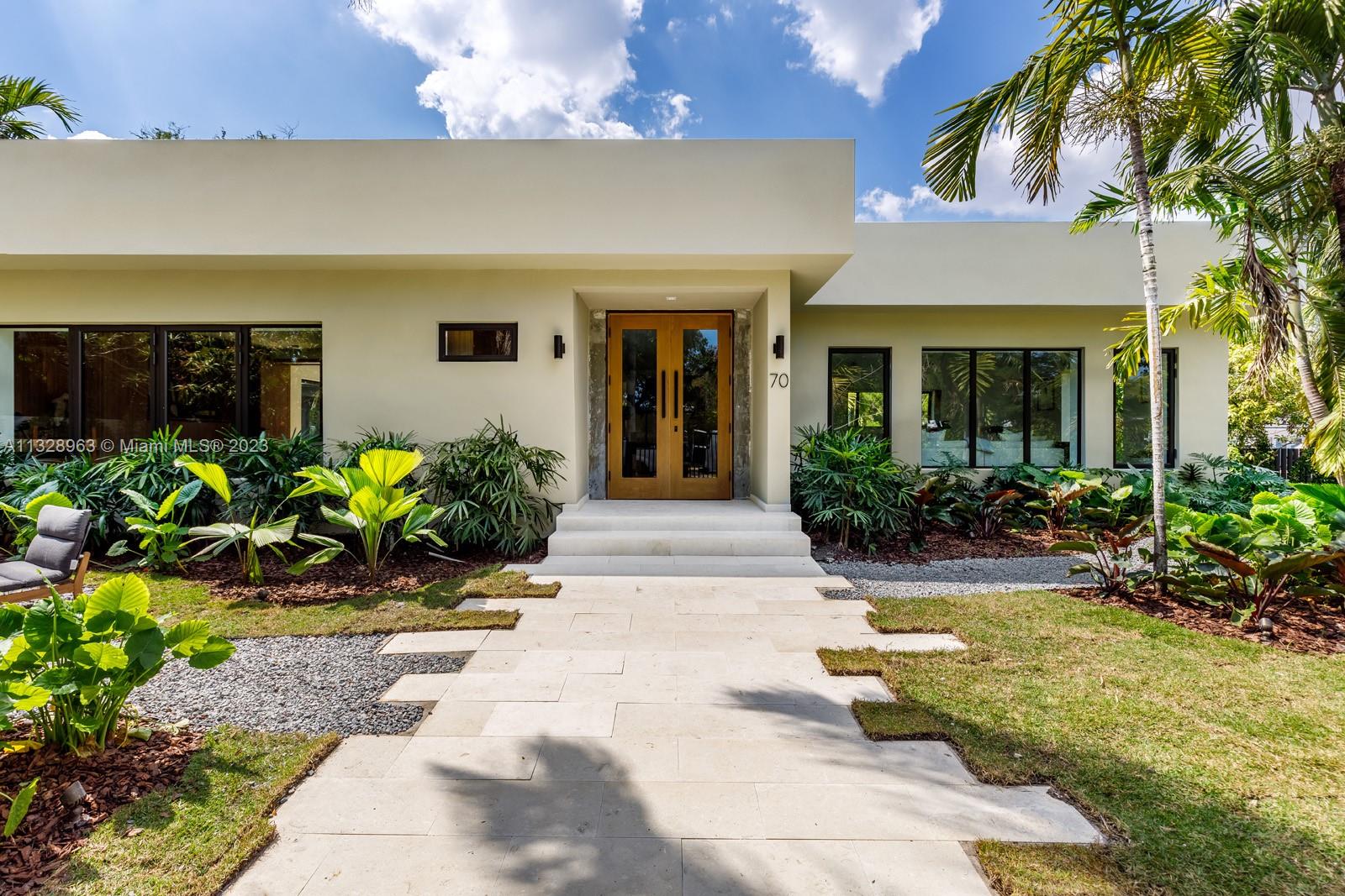 A unique opportunity for a completely renovated home in the coveted Coconut Grove neighborhood of Bay Heights. The 4-bed/4.5-bath home has been tastefully designed by renowned architect Simón Bissu Bazbaz, drawing from all of nature’s elements. Exposed wood beams in the family room/den and neutral tones throughout evoke a warmth not often found, while the open kitchen/living room area looks out on lush landscaping, complemented by the pool, outdoor kitchen and fire pit. Adding to the allure of this project is the opportunity to move into a fully-furnished home, thoughtfully curated by acclaimed interior designer Margaret Bissu; all furniture is negotiable. 3,227 SF under A/C, 3,336 SF ADJ, for a total construction area of 3,522.46 SF. Estimated completion: Q2 2023.