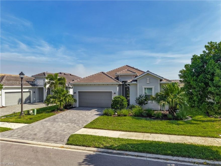 Exceptional opportunity to own this Maria Model with BUNDLED GOLF in The National Golf & Country Club, Ave Maria. Spacious 4 bed, 3 bath home with chef’s kitchen featuring quartz island, stainless appliances, range hood, wall oven, microwave, 42" cabinets, pantry, and plenty of storage. Split floor plan includes private suite with bath, perfect for guests or in-laws. Master has dual closets, vanities, and walk-in shower. Screened lanai offers golf and lake views, in-ground pool/spa, and outdoor kitchen with vented grill and fridge. Amenities include 23,000 sq. ft. clubhouse, dining, fitness, spa, resort & lap pools, Gordon Lewis golf course, tennis, pickleball, and more—plus all that Ave Maria offers!