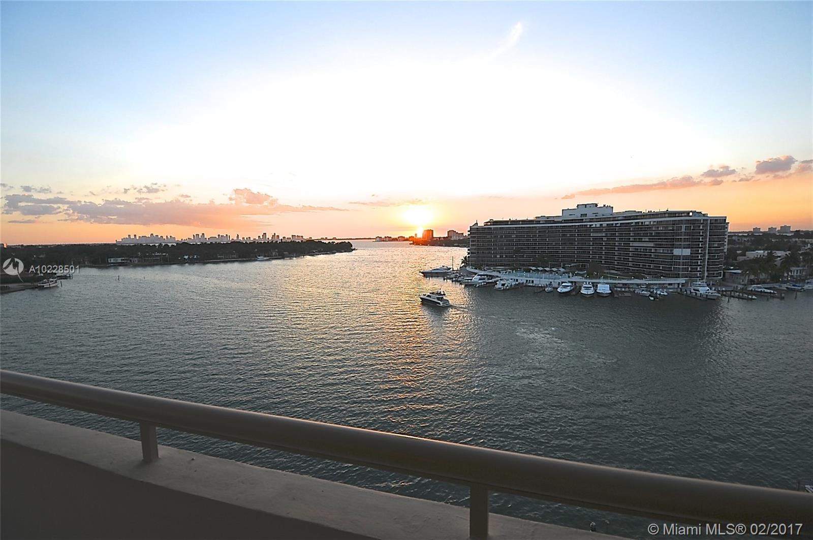 Large 2/2BR Penthouse with 1130 sqft of living space. Amazing views of the bay, city, and ocean! Corner unit with large wraparound balcony. Stainless Steel appliances, and marble floor throughout. Lots of natural light. Building includes a waterfront pool, social room, and dock spaces are available for rent. One parking spot included in a secure, gated lot. Great location, just 3 short blocks to the beach, shops, restaurants, grocery store, and more!unit available to rent until July 31st.