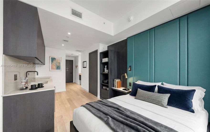 ully furnished and truly turnkey, this residence at Eleven Residences offers a rare opportunity to own in one of Miami’s most design-forward towers in the Park West District. Rising 65 stories above the city, it blends elevated living with effortless lifestyle appeal.

Upgraded with the full designer furniture and housewares package, the residence is completely outfitted for immediate use or seamless short-term rental from day one.

From the gallery-style lobby with curated art to the fitness center and wellness center, every detail is designed around comfort and experience. Amenities include a 24-hour concierge, valet service, fitness center, wellness spaces, co-working areas, and multi-level pool decks with lounge seating.

Eleven stands apart with true daily short-term rental flexibility, making it equally compelling for end users and investors.

Residents enjoy preferred access to Club E11EVEN®, a sports lounge and a multi-level pool and day club, all set against open views of the Miami skyline and Biscayne Bay