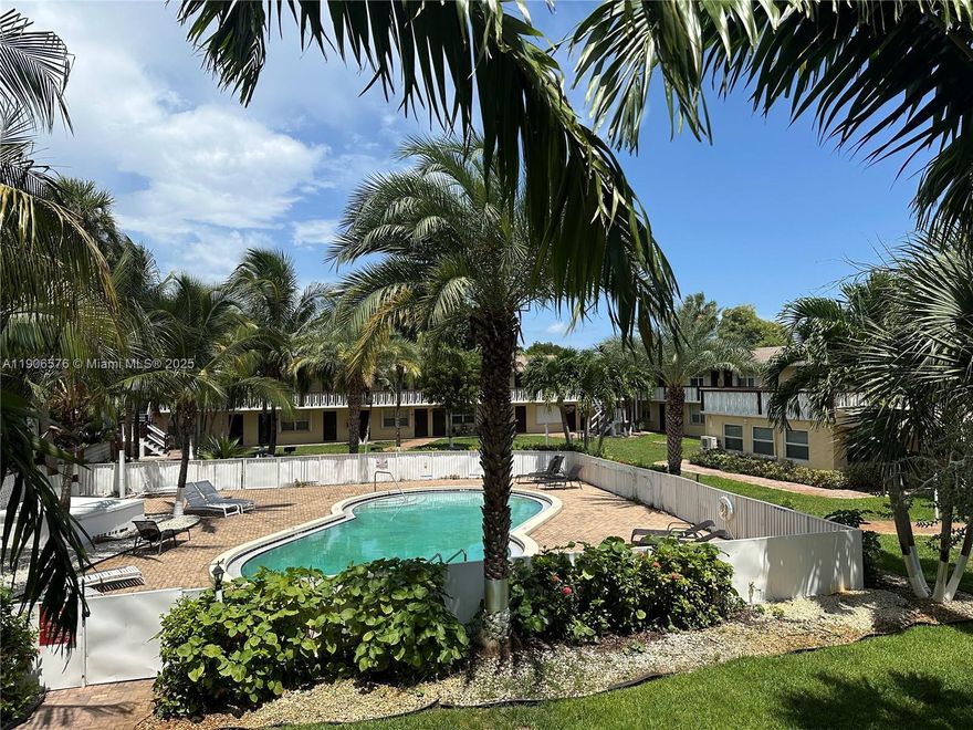 SPACIOUS and newly upgraded 1 bed/1bath in Pompano Beach!!! Charming 2nd floor unit in a beautiful complex. Features newer tile floors, granite countertops, wooden cabinets, impact windows, central AC. Large living and dining room area with full kitchen and upgraded appliances. Located in a gorgeous, well-maintained community with plenty of amenities such as a sun deck, garden area, BBQ / picnic area, private pool, and full laundry room on-site. Gated community with security patrol. Water, waste, sewer, maintenance, pest control + 1 assigned tandem parking space included in rent. Pets welcome with 1x pet fee. Property is in a great area - centrally located, tucked away on a quiet street in a pretty neighborhood yet close to all of the major highways, shops, restaurants, schools, and parks.