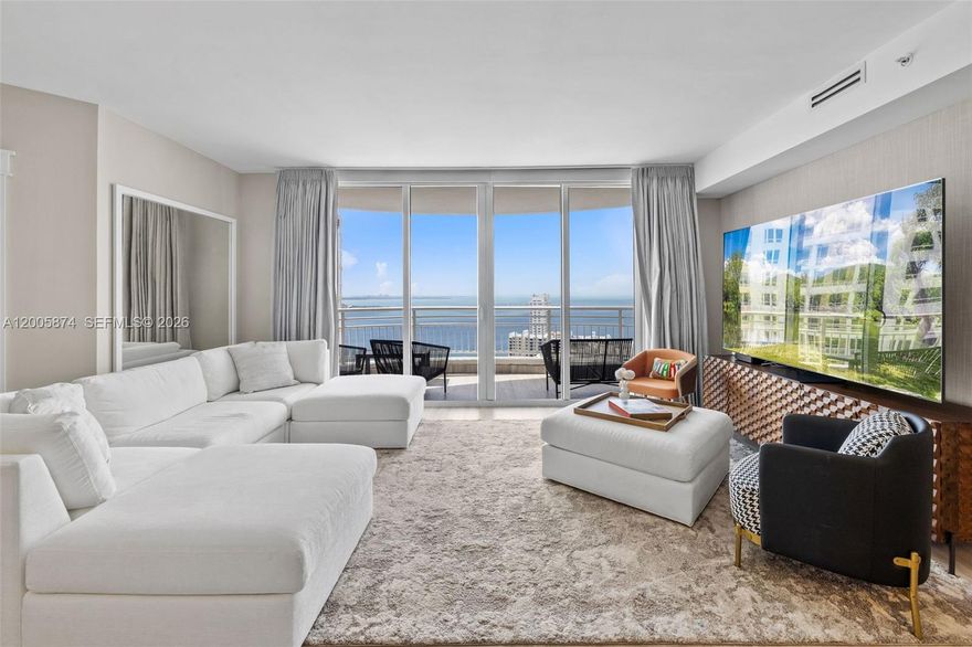 This completely remodeled 1 Bed + 1.5 bathroom waterfront residence at Three Tequesta offers 1,087 interior square feet of refined living. Enjoy modern living and direct unobstructed water and Brickell skyline views from this spacious & open-concept home. Every day feels like a vacation in this luxurious home, where you can enjoy resort-style living from the privacy of your own space.  Residents at Three Tequesta enjoy 24-hour security, a gated entry, tennis courts, bayfront pool, 2-story wellness center, basketball, racquetball, business center, valet parking & more. Brickell Key is a gated island just a 5 minute walk to Brickell offering tranquility & privacy with it's own park, scenic walking route, restaurants, a gourmet market and 24-hour security.