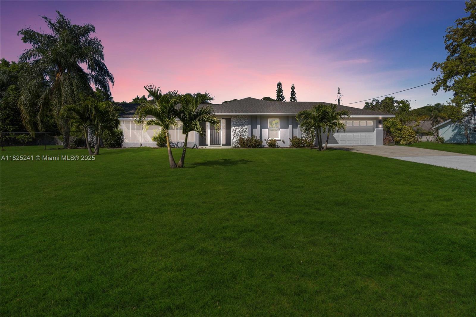 Welcome to this well-maintained 4-bedroom, 2-bath home located in the heart of North Merritt Island on a spacious lot. This split floor plan offers vaulted ceilings and an open living area filled with natural light, thanks to impact-rated windows and hurricane sliders installed in 2017. A convenient wet bar enhances the living space, perfect for entertaining. Step outside to an open-air patio and a large pool—ideal for relaxing or hosting guests. The property also features a 2017-installed septic system, a 2-car garage with ample room for a workbench and extra storage, and a whole-house Generac generator for peace of mind. This home has been thoughtfully upgraded and lovingly maintained—a true gem in a sought-after neighborhood. Premium Home Warranty included!