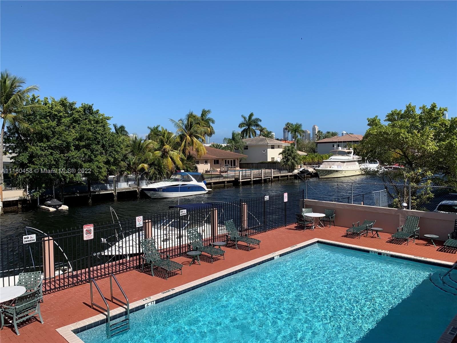 1b/1.5b in Island Shores bright and airy unit has tile throughout owner fully renovated it 2 years ago. New kitchen cabinets bright quartz counter tops, new appliances, baseboard,freshly painted, new bathroom vanities, and new light fixtures. Excellent location across from oleta park, walk to Sunny Islees Beach short drive to Aventura mall , FIU and A+ school zone . Offering a lovely relaxing pool deck on the intracoastal canal, bbq area, laundry facilities and an assigned parking space. Centrally located walking distance to shopping and restaurants. Unit is tenant occupied until the end of March, 2022. Will be ready to move in April 1st.