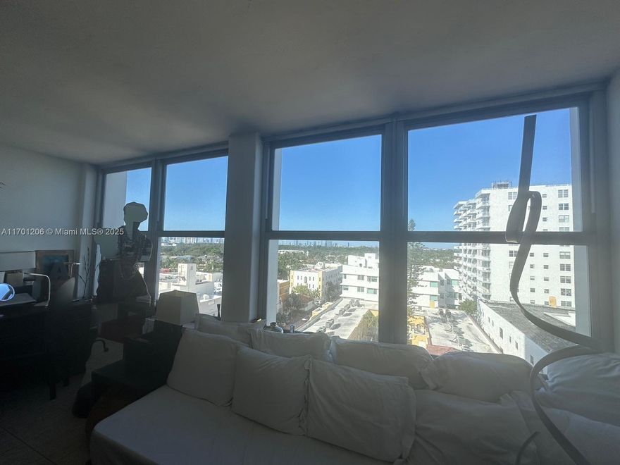 Breathtaking City Views from this spacious studio in full service oceanfront building with desirable Mid-Beach location next to the Edition. Building has nicely appointed lobby & wonderful resort-style amenities, such as 2 pools & gym and beachfront umbrella and chair service. Parking space rented from the association for $400/yr. for owners; $1,500/yr. for tenants. New High Impact windows. Ideal second home, or income property, w/direct access to the beach & boardwalk, and steps to dining & nightlife, including Faena district, Lincoln Road, and Ocean Drive. Unit is rented until December. CALL TODAY!