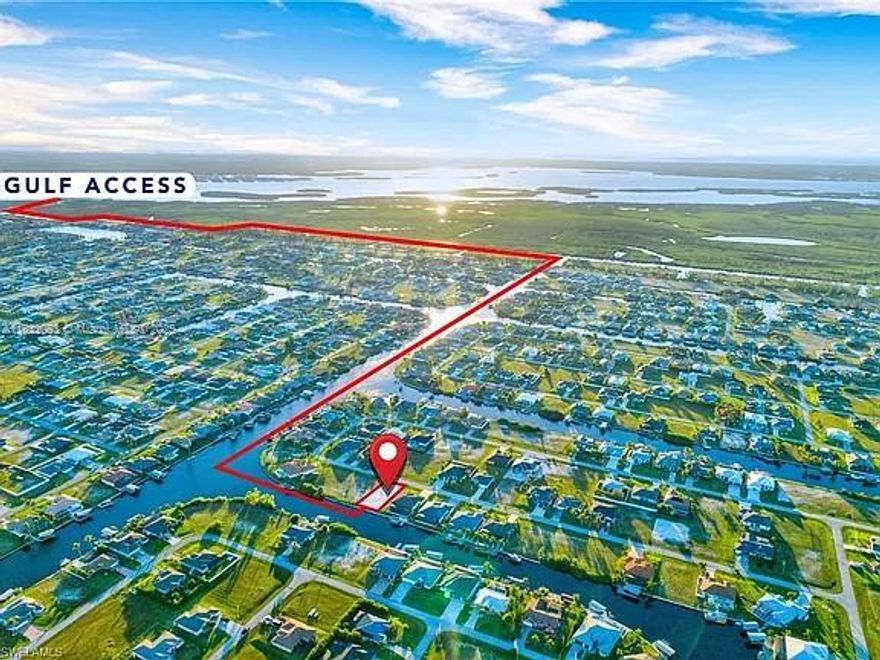 Gulf Access homesite in NW Cape Coral surrounded by mostly newer and larger homes. Brand new Seawall and only one bridge out to Matlacha Pass and the Gulf of Mexico via the North Spreader canal. Enjoy exploring St. James City, Bokeelia, Boca Grande, and pass by the upcoming Seven Island Project. Eastern Exposure. This lot is located South of Tropicana Pkwy and in proximity to Coral Oaks Golf Course & Royal Tee Golf Course, bike paths around Old Burnt Store Rd, the Sirenia Vista bird sanctuary and kayak launch. Close to Punta Gorda Airport, Burnt Store Rd, and near Pine Island Rd. Within 10 minutes to a nearby Publix, Walgreens, and multiple dining spots and shops that makes this site ideal to build your dream home or for an investment.