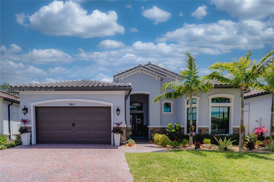 Seller motivated and owns lending company. Granting buyer home financing free of charge, guaranteeing lowest rate on the market and free appraisal. This stunning three bed, two and a half bath, two car garage house has been meticulously designed for comfort and is ready for you to call home! The home is bright with natural sunlight with plenty of windows and high ceilings. Enter the warm, inviting living area with and paver lanai- an ideal spot for entertaining and gatherings.Plenty of space for a pool. The kitchen has white quartz countertop island for plenty of seating, stainless steel GE appliances, refrigerator has a built in Keurig coffee machine, an island with sink, white cabinetry plus a pantry closet for storage. There is a cozy dining alcove for more formal meals and gatherings.