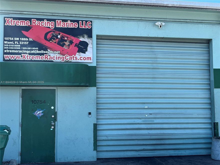 Turnkey marine business + warehouse in Cutler Bay! Seller financing available with the right terms for both parties. 
This fully A/C warehouse is 3,248 SF & is being sold with the well-established (20+ yrs) marine mechanic business, all inventory, tools & machinery. The property sits adjacent to Princeton Boatworks (a long-standing marine service in this district) and shares strong marine-oriented traffic. 
The facility offers high ceilings, and convenient access for trailers and boats.
Perfect for an owner-operator or investor seeking a marine service hub with real property included.