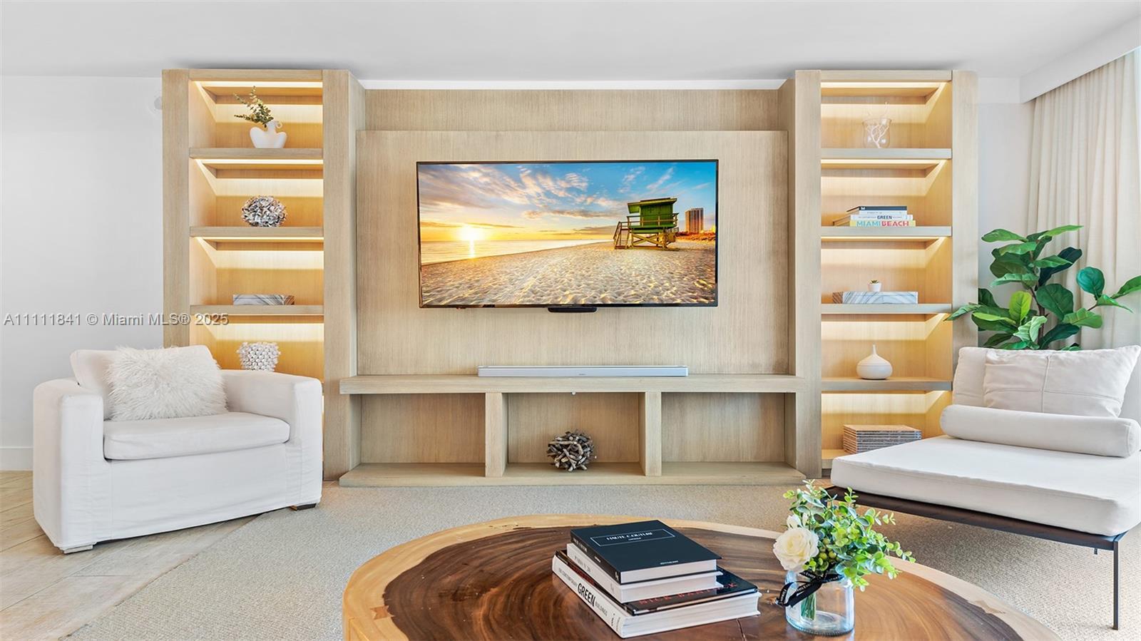 Positioned on the Atlantic Oceanfront with 600 feet of direct beach access, this beachfront private residence is located inside South Beach’s eco-conscious 1 Hotel & Homes. An ideal blend of luxury and environment-friendly features, this waterfront hotel is within walking distance to everything Miami Beach has to offer. This residence has a den that can be used as the perfect office.
