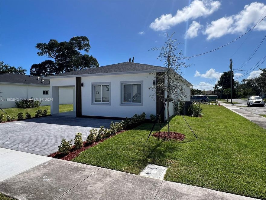 NEW CONSTRUCTION on a new Site Development of 5 Single Family Homes with no HOA. Quiet Street, Beautiful house with modern design, open kitchen concept and modern finishes. 1,560 Sqft. 3 bedrooms, 2 full baths, 1 Half Bath. Lot of 5,437 Sqft. Equipped with New stainless steel kitchen appliances, Quartz counter top, white kitchen cabinets made of pine wood, wall cabinets upgraded to 42'' height. Modern floors in glossy white big format venatto porcelain tile throughout the house, Impact windows, concrete pavers driveway. Fast growing new Neighborhood. Very close to Aventura Mall, Ft Lauderdale Airport, and the beach.