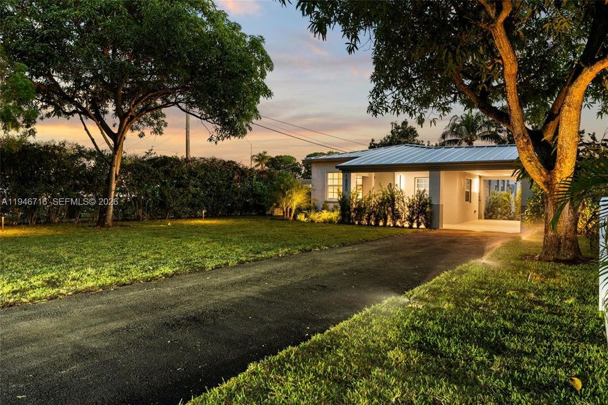 Completely RENOVATED-TRUE-3 bed/2 ba home in centrally located N Miami Beach. No expense spared with every attention to detail wherever you turn! BASICS: New metal roof w/transferable warranty-2025, impact windows/doors, new electrical, new central A/C w/nest thermostat, new sprinkler syst, new appliances, LED lighting, Ring doorbell, tankless water heater, just treated for termites also w/transferable warranty. BEAUTIFUL UPDATES including custom millwork throughout including closet cabinetry in all bedrooms, new interior doors, renovated modern bathrooms with frameless glass shower enclosures, oversized imported tiles, dual sinks in master bath, new kitchen w/high end stainless steel appliance package, new cabinets w/plenty of storage and quartz counters w/recessed sink. Outside, you have a long covered car-port, fenced backyard and a gate leading to the back alley plus another one on the left side which is ideal for boat or RV storage in the yard. All of the sod is all new and so is the mature landscaping. Home is located in flood zone X which usually means flood insurance may not be required-check w your insurance agent. Quiet neighborhood close to major expressways, shopping, schools and houses of worship.
This home is TURN-KEY and needs nothing except for the new owner(s) to move in!!