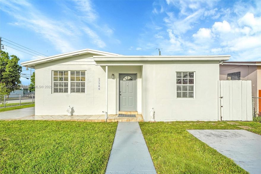 Charming 4 Bedroom 3 Bathrooms single-family corner home, perfect for a big family or investment.  1690 SQFT, much larger than the tax roll states. Located in highly desirable West Hialeah; Ranked the 2nd safest city in Florida. This home has been lovingly maintained and expanded over the years while preserving its character.  Freestanding, tiled shed finished to match the main house offering ample storage.  A perfect blend of classic charm and convenience in a family-friendly neighborhood. Conveniently situated 2-blocks from James H. Bright Elementary within walking distance to parks, supermarkets, shopping & major routes.**Buyer is responsible for due diligence. NO open permits or violations. See City of Hialeah Re-occupancy Certificate attached. VACANT AND EASY TO SHOW