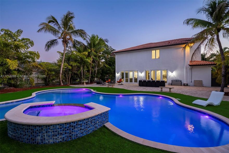 Discover this exceptional 5,000 sq ft designer home, just minutes from the pristine Dania Beach. Nestled within lush tropical gardens, this recently remodeled residence features soaring vaulted ceilings and impact windows throughout, offering both elegance and safety. Inside, enjoy 7 luxurious, hotel-quality bedrooms, a state-of-the-art cinema room, and a chef’s kitchen with an open-plan layout perfect for entertaining.

Step outside to your private oasis, complete with an oversized pool, jacuzzi, and expansive backyard with potential space for a tennis court. Located in the heart of a thriving area near Dania Pointe, this home offers quick access to world-class shopping, dining, and bars.