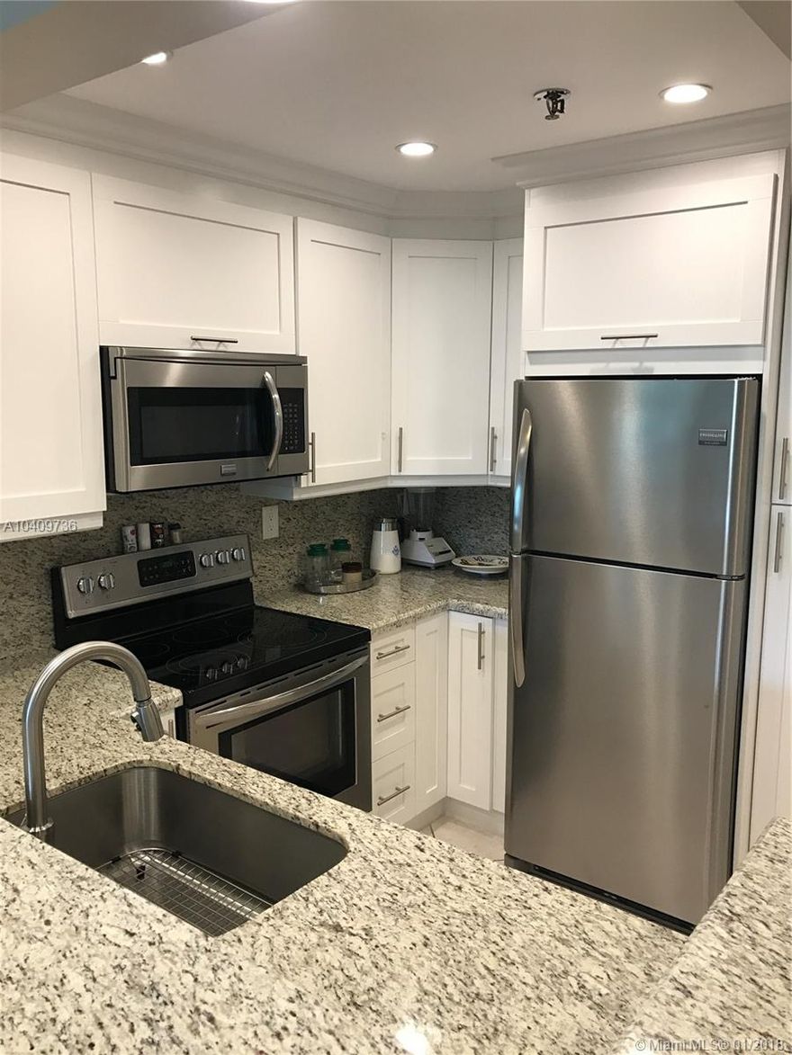 Charming apartment, Renovated in the heart of Sunny Isles Beach. Modern style kitchen with granite counter tops and stainless steel appliances, Balcony. Steps to the beach, Publix, CVS Pharmacy, restaurants, close to Aventura and Ball Harbour Malls. Beautiful location, 1 Bed and 1 Bath, 1 assigned parking space and guest parking. Wonderful opportunity. Rent includes water.