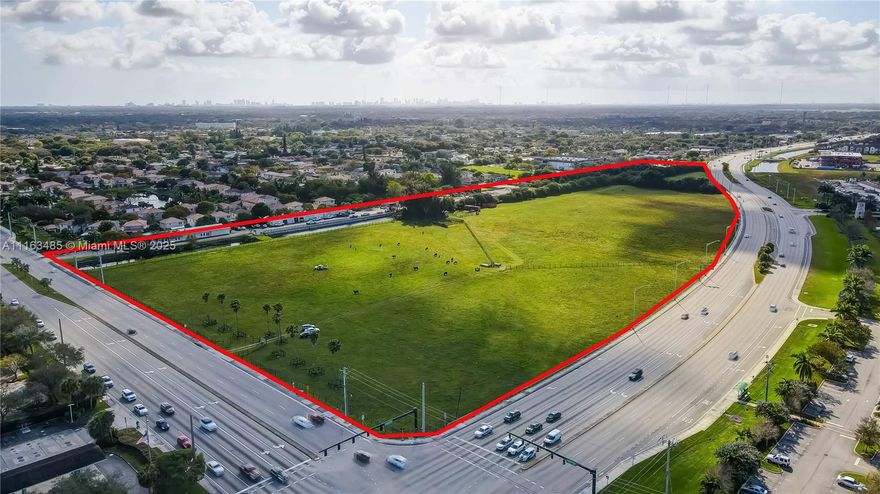 Location is Everything & this spot is situated in the middle of it all; Davie, Cooper City, Pembroke Pines & Hollywood FLA. There's 1,800' of frontage on University Drive, another 600' of frontage on Stirling. A traffic count of 82,000 per day, WOW What a corner!  We're in the Town of Davie, their B-3 Zoning allows; Banking, Bowling, convenience Stores, Hotels/Motels, Medical, Movie/Performing Arts, Retail, Restaurants, Fast Food. AND we're down the street from from everything: Nova Southeastern College, Hard Rock Casino, Guitar Hotel, FLL & North Perry Airport, Expressway, Turnpike & the BEACHES. EZ Access to Everything.
We have 1,239,176SF of possibility, 28.44AC, Less easements/set backs we have a possible 21AC Usable.  Let's talk & get you the CAD Survey to design your next BUILD