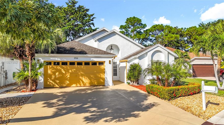 Move-in-ready 3/2 CBS home w/ impact glass in River Bridge; a guard gated community with all the amenities and a low HOA fee: Clubhouse, Pool, Spa, Tennis, Basketball, Playground, and Sidewalks perfect for your morning walk. Easy living, maintenance fee includes landscaping! Currently being utilized as a 2/2 with a den. Vaulted ceilings & moldings enhance the open floorplan w/ a screened patio with porcelain tile flooring directly out the sliding back door. LED Lighting throughout. Kitchen features a breakfast nook & top of the line appliances. Tile in the living areas, carpet in the bedrooms. Large master closed with built-ins. Indoor laundry room w/ washer & dryer. Solar panels owned, not leased, paid in full. 2 car garage & oversize driveway with room for up to 4 vehicles. Tesla wall charger can stay if you have an electric car. Oversize top of the line water heater. Check out the partially finished attic space that adds a ton of extra storage. Pets welcome! Property will qualify for conv, FHA or VA financing.