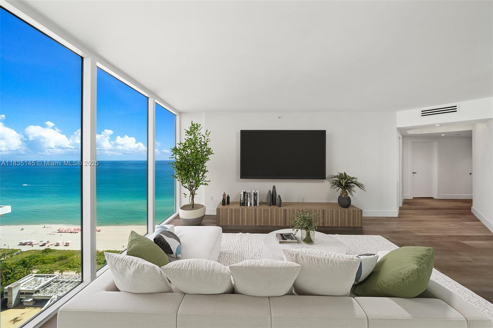 Newly renovated 2-bedroom, 2-bath NW corner gem in the prestigious Blue Diamond, ideally located in prime Mid-Miami Beach. This residence features a spacious wrap-around terrace and offers sweeping views of the Miami skyline, ocean, and bay. Sleek vinyl wood flooring throughout enhances the bright, open ambiance. The modern kitchen boasts top-tier finishes and flows seamlessly into a generous living and dining area. The primary suite offers exceptional comfort with a custom-built closet and a luxurious en-suite bath. Enjoy resort-style living with Blue Diamond’s unrivaled amenities and services. Some images shown have been virtually staged.