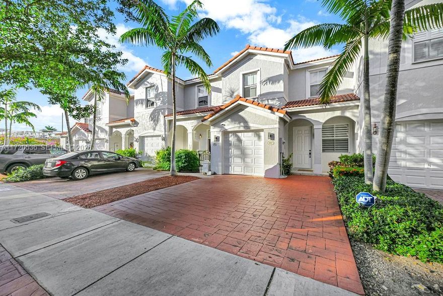 Welcome home to your townhome near Aventura! This incredible two story, 3-bedroom, 2.5-bath home features a family room, formal dining, and breakfast area. Enjoy a large patio, covered parking with automatic opener, plus two additional spots. The master suite offers a walk-in closet and luxurious en-suite bath. Property has Chase Homebuyer grant that can be used to reduce the interest rate or cost of your chase mortgage. Extras include hurricane shutters, ample storage, and full-size washer/dryer. Just 3 minutes to I-95, 5 minutes to Aventura Mall, and close to dining, shops, and more! Enjoy the beautiful clubhouse! Schedule a private viewing today!