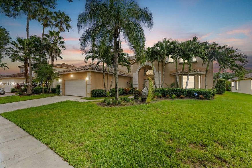 Enter this fabulous fully furnished 5 bedroom, 3 bath home featuring formal living & dining rooms, a spacious family room with a beautiful view of the pool and lake and a bright eat in kitchen. The primary suite is located upstairs along with three additional bedrooms and bathrooms, with a convenient guest bedroom and bathroom situated on the first floor. Enjoy outdoor entertaining with a summer kitchen, sparkling pool, and tranquil lake views. Double car garage. Gated community offers a clubhouse, community pool, and more.
