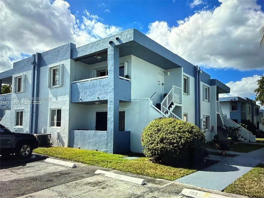 1 Bedroom, 1 Bath with dining and spacious living room, parking right in front of the property, balcony, oven, stove, microwave, washer, dryer and refrigerator. Hurricane Accordions in all windows and balcony. 30 days post closing occupancy needed. 24 hours prior notice to show the unit is needed.