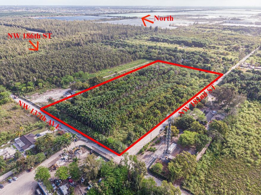 Opportunity knocks! Long time owner has decided to sell. Highly desirable location of dynamic growth (1.5 miles to the proposed American Dream Miami megamall and entertainment complex).with easy access to Okeechobee Rd, US #27 & Krome Ave. Sold as-is. Wholesale Nursery potential. Also selling Folio 30-2911-001-0241 (MLS#A11175005/$6M) east of the subject property and gives opportunity for nursery or to lease for storage of truck/RV's. Both Folios $12M.
Information believed to be accurate but not warranted. Buyer's agent to verify.