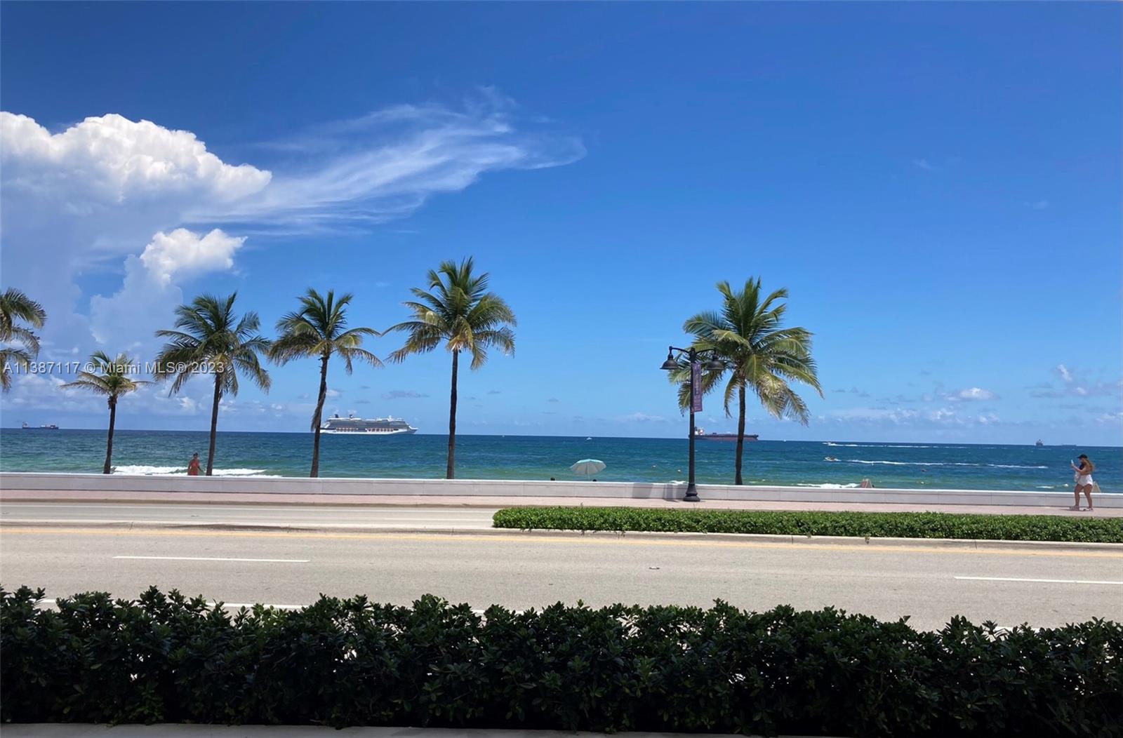 JUST IN FRONT LAS OLAS BEACH! Bright, spacious and well maintained 2 bed/2bath in a beautiful, renovated boutique building, facing the ocean. With intercoastal view and partial ocean view from the wrap around balcony. this is one of the biggest bedrooms units in the building. Ceramic tile throughout. Laundry facilities in each floor. High impact windows, pool, fitness center, saunas, 24hrs security. Condo approval needed. Pet ok max. 20 pounds $250 deposit nonrefundable.