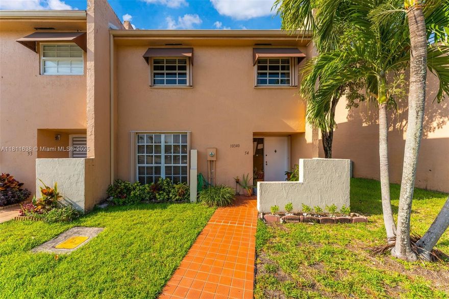 Great looking spacious and comfortable 3 bedrooms 2.5 baths townhouse is centrally located in the Hammocks. 2 parking spaces in front of the unit. Patio area to enjoy the BBQs with family and friends. A/C has been just installed. Run, don't walk to see this one!