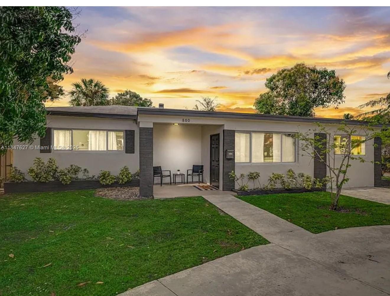 Bright and airy, split bedroom move in ready home in the desirable Edgewood community of Fort Lauderdale. Close to Fort Lauderdale/Hollywood International Airport, Port Everglades, beaches, Las Olas, I-95, Snyder park and public transportation. This large corner lot has 9275 Sq Ft giving plenty of room for a pool and outdoor activities, there is a circular concrete driveway, a shed in the backyard and on the north side of the house there are pavers for extra parking to accommodate a boat, RV, etc... The home has hurricane rated windows and doors, updated electrical wiring, stainless steal appliances, large laundry room. The home also has a newer roof and AC system in place, the house was just painted inside & out and some minor renovations have just been completed. Furniture is negotiable.