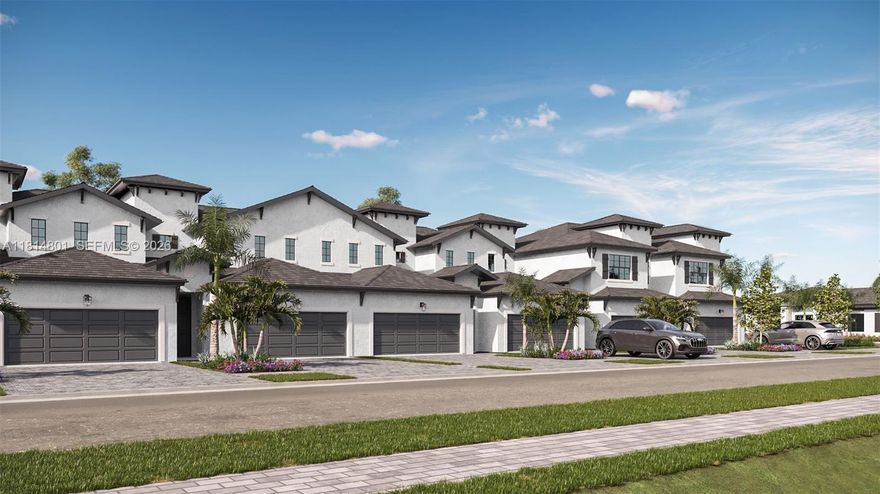 Rare opp. to own a new,upscale TH in 1 of SE Naples’ most desirable gated communities.Refined living & exceptional investment potential.THE DRAKE-D-3 BDs +LOFT,2.5 BAs,2-car garage,& thoughtfully designed FP ideal for seasonal residents,full-time living,or high-demand rental opportunities.Expansive,open-concept living on main floor w/elevated ceilings,premium finishes & a chef-inspired kitchen complete w/granite(upgrades available)countertops,SS appliances&oversized island.Upstairs,the private primary bdr retreat w/a spa ba & walk-in closet,while 2 addl bds&versatile LOFT offer flexible living space.Resort-style pool,clubhouse,gym&social lounge.Situated just minutes from downtown Naples,beaches location offers strong long-term value&short-term rental appealw/low HOA fees at only $400 p/mo.