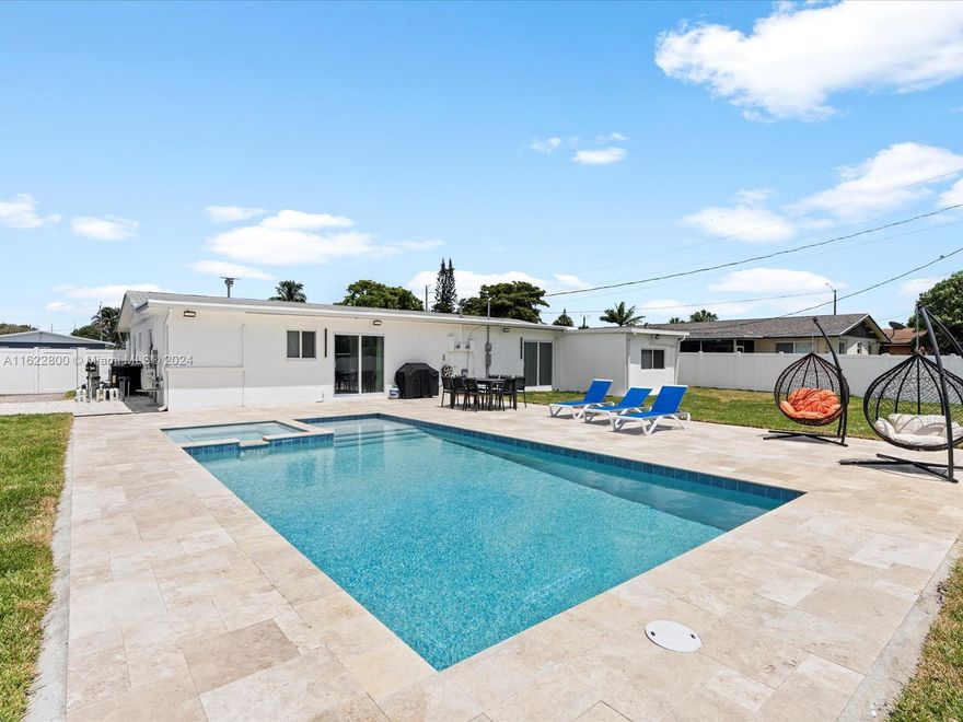 One of a kind duplex with all around upgrades. New Centralized ACs, appliances and tastefully renovated kitchens, bathrooms and floors. Each unit is a true 3 bed, 2 bath with very large, PRIVATE backyards. The backyards are in a league of thieir own comprised of a brand new pool, kids playground (not incl.), expansive turf entertainment. Within walking distances to houses of worship and convenient stores. Located within minutes to main thoroughfares such as Florida Turnpike, 441 S. State Rd, and i-95. Attractions like Hard Rock Guitar Casino & Resort, DOLCE Hotel, Dania Pointe Shopping Center, and top restaurants highlight the area. Ample parking at the front and on the side of the units. Unit 4761 has a pool and unit 4765 has room for one. Full Impact Windows