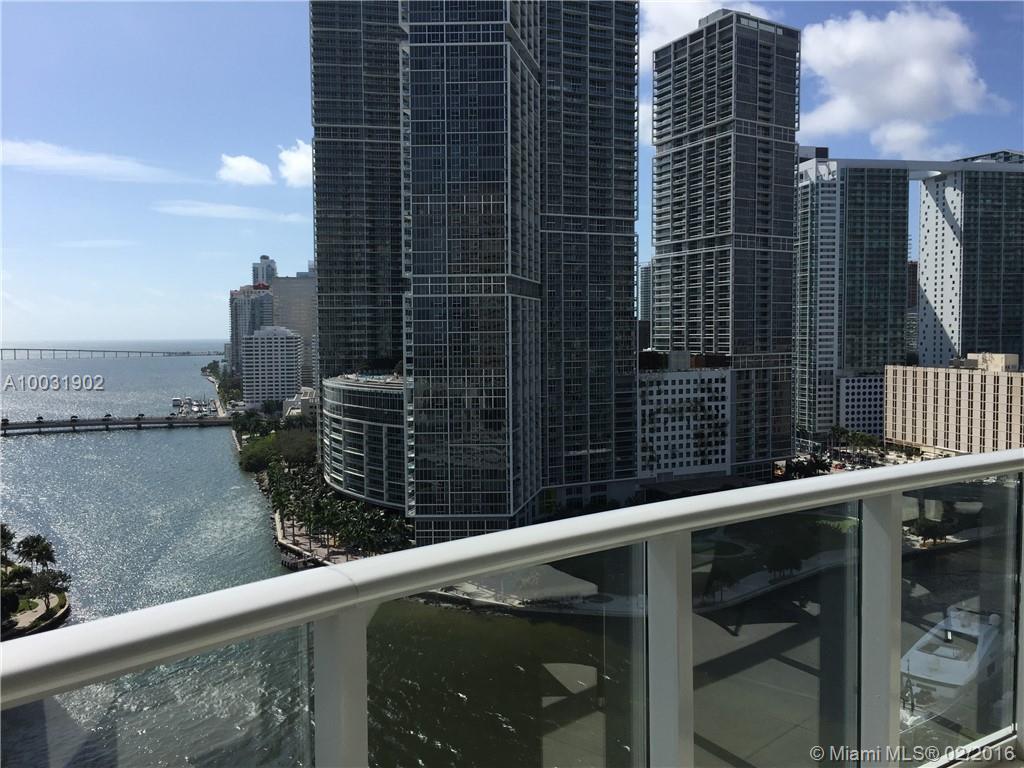 Fully furnished. Rarely available "08" line with panoramic ocean and bay views. Inmaculate 2/2 with marble floors in living room and gray wood laminate floors in bedrooms. Walk-in Closets in every room, pet friendly, European kitchen, granite countertop, stainless steel appliances and one parking space. Great location access to Downtown, Brickell and Miami Beach. Min. 6 months rental.