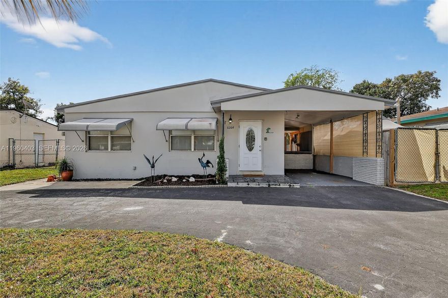 Move right in and start enjoying homeownership with NO HOA restrictions! This updated 2-bedroom, 1-bath home features a versatile den, perfect for a home office, cozy guest room or play space. The utility room is already plumbed for a future half bath, making it an easy value add as you grow. Big-ticket upgrades are already done, including a 2020 roof, newer A/C and water heater, partial impact windows & impact sliding glass door, fresh interior and exterior paint and a sleek stainless steel range. Step outside to a fully fenced yard offering privacy, 10 ft wide side access for boat or trailer parking and a screened-in patio ideal for relaxing or entertaining. With tile and laminate flooring throughout, sprinkler system, shed, extra exterior storage, circular driveway and carport, this move-in ready home truly checks all the boxes. A perfect place to start your next chapter!