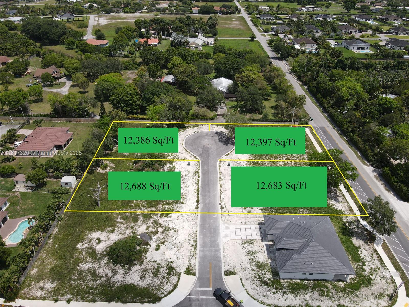4 12,600 SQ/FT Lots for sale in heart of Redlands. all 4 lots asking same price, Price shown is for 1 individual lot. New developments surround these available lots with homes selling over $1.1M. All 4 lots are Final Platted with addresses and Folios assigned and constructions plans submitted to Miami Dade County. Approved Plans included in sale. On Site Civil work has been completed , Paving and Water are on site and completed. Lots can be sold together or Individually. No HOA No CDD. Great opportunity to build your own dream home or to develop 4 homes for sale.