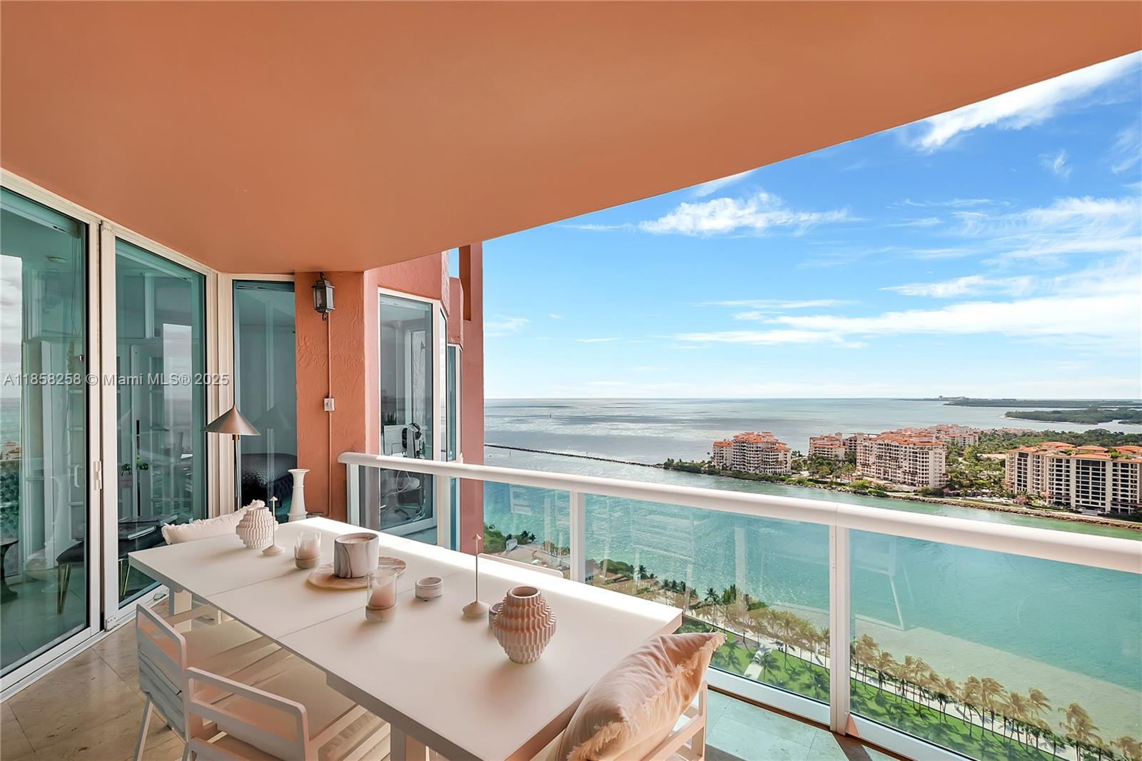Beautiful Ocean, Bay, Fisher Island and downtown views from this high floor, UNFURNISHED, two bedroom plus den in South Beach. Offering a great layout and flow, with all usable space. Only 12 units of this special floor plan having a den plus large private balconies in the building. Marble floors throughout. Portofino Tower is located in the South of Fifth area. South of Fifth is a luxury neighborhood in South Beach offering ultra-high-end condominiums, top rated restaurants, beautiful beaches, the Miami Beach Marina and South Pointe Park.