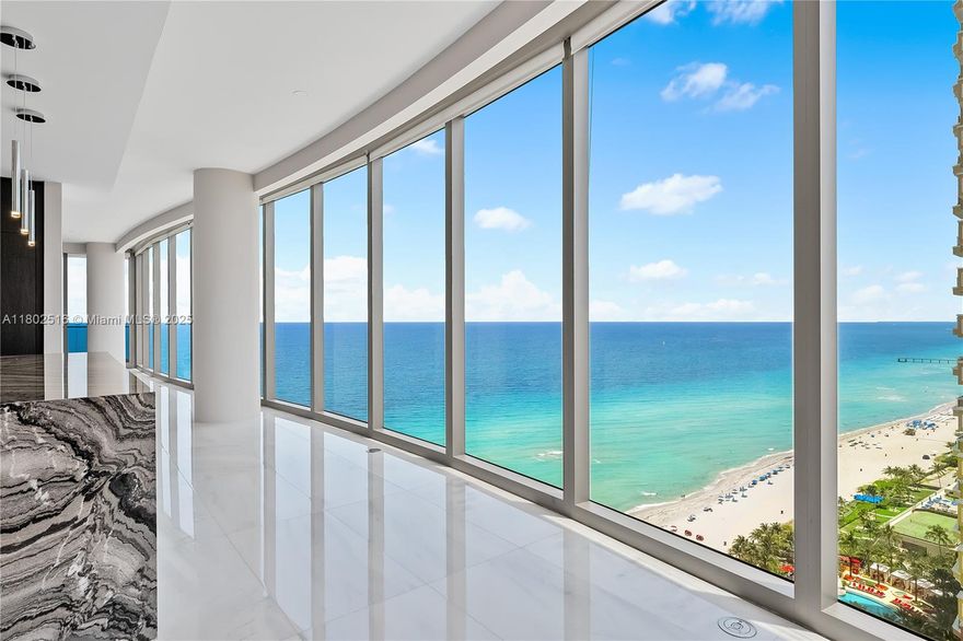 This stunning oceanfront corner residence offers an unparalleled blend of luxury and comfort, making it the perfect rental for those seeking an exquisite coastal lifestyle. The residence features expansive windows that provide breathtaking panoramic views of the ocean and abundant natural light throughout. Each of the  spacious bedrooms boasts en-suite bathrooms with state-of-the-art fixtures and elegant finishes. The master suite includes a spa-like bathroom with a soaking tub, Molteni closets. The open-concept living area is designed for both relaxation and entertainment, with a seamless flow from the gourmet kitchen to the dining and grand salon. Available for immediate occupancy!