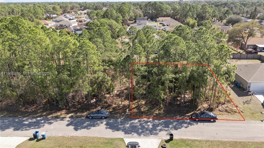Build your dream home on this spacious 10,019 sq ft residential lot located in the desirable SE area of Palm Bay. Situated in a growing community with easy access to schools, shopping, dining, and major roadways. No HOA allows flexibility to design and build to your vision. Whether you’re looking to build now or invest for the future, this is a fantastic opportunity in one of Brevard County’s expanding neighborhoods. Aerial shots  may show other lots also for sale but main picture shows outlined lot.
OTHER LOTS side by side: A11969338, A11969012, A11969375
Corner Lot Available A11969360