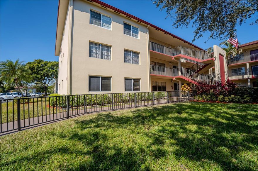 Own a piece of Paradise, in the highly sought after gated community of Century Village. 1b/1.5b condo features a large screened covered balcony, waterproof laminate floors, walk-in closet, hurricane impact windows/door, laundry room located on the same floor, and additional storage space included. Located on the third floor (no elevator). One assigned parking space & plenty of guest parking available. This is a 55+ community with resort style amenities including a clubhouse, transportation, fitness center, 24-hour security, swimming pools, tennis courts, golf, and many more. No Rental Restrictions. THIS HOME WILL NOT LAST!