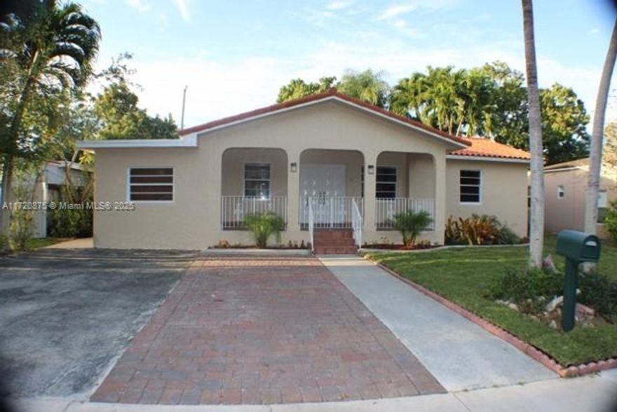 Miami's urban jungle traffic got u stressed? Come live close to everything in centrally located West Miami area
Splendid 3bed/2bath, remodeled kitchen & bath w/ new appliances, freshly painted home w/ large porch area ideal for coffee/tea afternoon sessions. This home features wood & tile floors, formal dinning area, large living room & family room areas, spacious laundry room w/  washer/dryer, & patio shed. The large kitchen is a chef's dream w/ spacious counter areas & generous kitchen cabinets w many drawers for easy storage. Third bedroom has separate side entry ideal for office or guest room. This property allows generous parking for several autos. Enjoy delicious Mangoes from the large shady tree in patio area ideal for entertainment & BBQs. Come home to West Miami and live well!