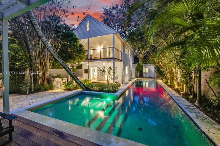 Situated on the most coveted dead-end street in South Grove - where homes RARELY come on the market - this 2-story 3-BR/3.5-BA house is what dreams are made of! Irvington Ave is reason enough to fall in love, so when you throw in major no-expense-spared renovations in 2019 like new kitchen & upgraded bathrooms plus original 1930’s charm & details like vaulted tongue & groove ceilings & wood fireplace, and pool/patio area designed by Raymond Jungles, that’s when you know it’s TRUE love. Primary suite & gym/office are upstairs among treetops with vaulted ceilings & private balcony. Downstairs, you’ll love the chef’s kitchen & laundry/mud room leading to the backyard w heated infinity pool & lounge area. Other special feats include wet bar, electric car hookup, built in grill, and MUCH more.