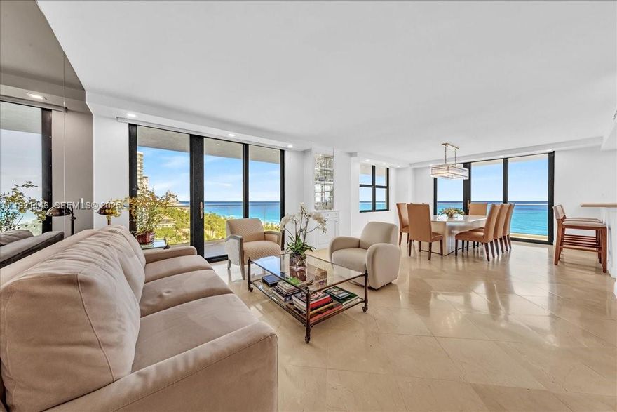 Rarely available and highly sought-after corner residence at The Balmoral. Enjoy breathless direct ocean views from our new glass enclosed wraparound balcony. Endless views from every room.
Featuring a spacious living area with a large kitchen ideal for entertaining.  kitchen with 2 sinks, in-unit washer and dryer,&high-end built-ins oven ,abundant storage & lots of closets. ?All hurricane-impact windows & A patio doors. Renovated bathrooms .The Balmoral is renowned for its impeccable 5-star services: pool & beach service, valet parking, bellman, fitness center, 24-hr security brand new tennis courts & restaurant re-opening soon. (some amenities under renovation ). Prime Bal Harbour location—perfectly situated across from Bal Harbour Shops, near Harding District, walking distance to houses of worship, fine dining & world-class shopping. Experience Bal Harbour living at its best!  PICTURES to be uploaded by Tuesday.dec 2nd !