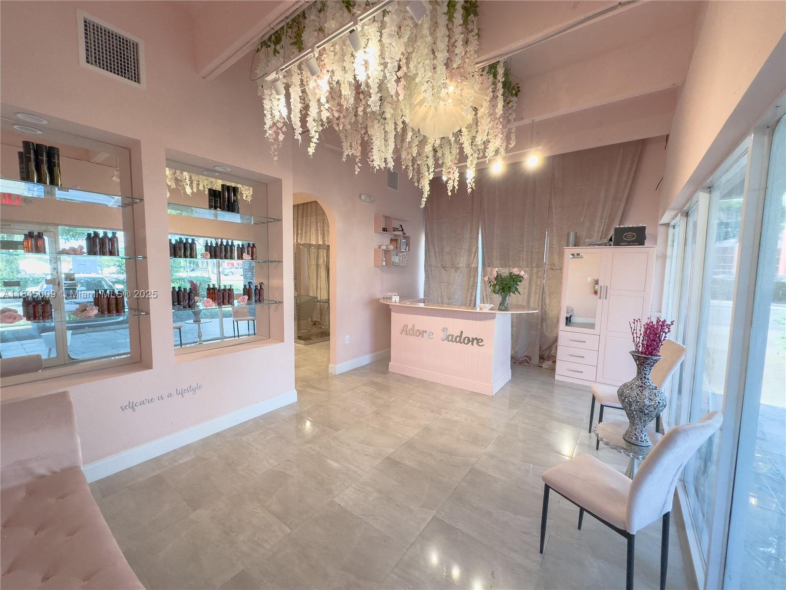 Turnkey luxury salon for sale! Fully renovated within the last 3 years with high-end finishes, including 6 Italian styling stations, custom reception desk, and tempered-glass retail display. Features include plush shampoo chairs, dryers, steamers, 2 private rooms (plus 1 convertible), updated bathroom, marble floors, new HVAC, premium lighting, and a mounted 50” TV. Move-in ready and ideal for beauty pros or investors. High-traffic location with great street visibility.