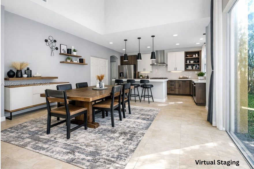 2,786 Sq.Ft. 2-story home in Keys Landing with 4 bedrooms and 3 full baths, including a ground-level bedroom and bath—ideal for guests or in-laws. Open layout with spacious living areas and a modern kitchen featuring stainless steel appliances and wet bar.

Private primary suite with dual walk-in closets, soaking tub, and separate shower. 5,971 Sq.Ft. lot with room for a pool.

Paid-off solar panels (avg. electric ~$75/month), impact windows upstairs, storm panels downstairs. HOA includes internet and cable. 2-car garage, laundry room, and prime location near parks, schools, shopping, dining, and the Turnpike.