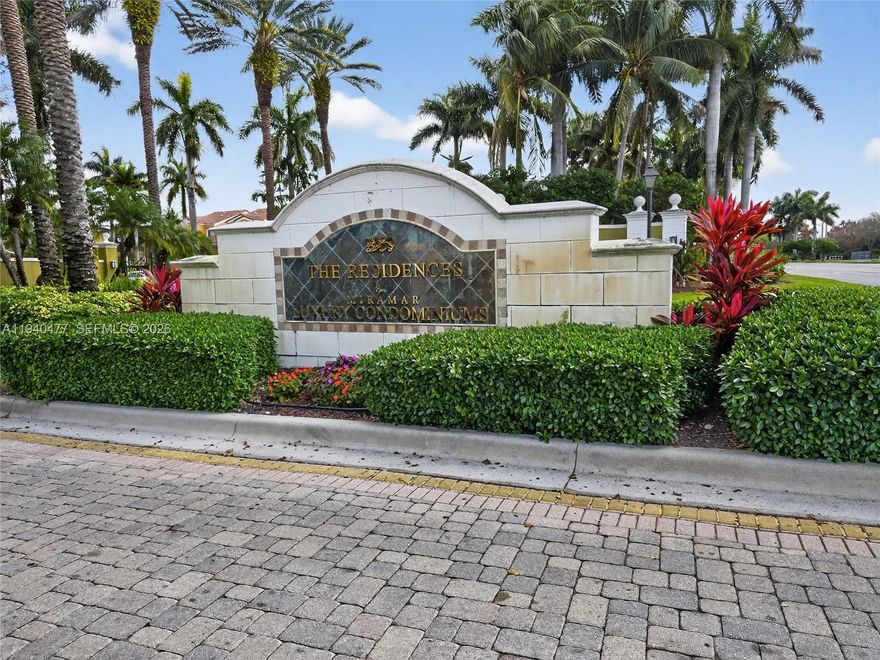 Excellent and move-in ready apartment located in the highly desirable AD Residences at Miramar. This well-maintained 1-bedroom, 1.5-bath home offers a pleasant view and a bright, comfortable living space. Enjoy the convenience of a gated community with great amenities including a pool, tennis court, clubhouse, and one assigned garage space. Ideally situated in a prime Miramar location, close to shopping, dining, and major roadways. A fantastic opportunity you won’t want to miss!