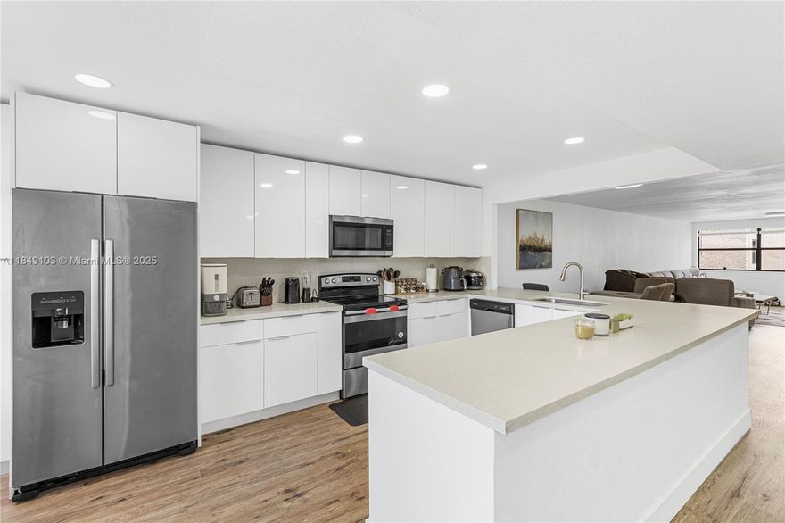 Move-In Ready Elegance*100% updated-comfort, style, & convenience have come together*You will immediately notice the pristine condition-super clean, bright white w/a lg modern kitchen*Glossy pure white cabinetry & quartz countertops*Every corner has been thoughtfully renovated w/tasteful finishes that feel both fresh & timeless*The living space is lg, generous, & comfortable while still leaving rm for a utility laundry rm & full size W/D*Enjoy a full smorgasbord of activities from live shows & concerts in a 1,000 seat theater, gym, sparkling pools, meeting rms for clubs, games, dances &  social gatherings*This is lifestyle living-be active, social, or simply savor peace & quiet elegance*This is the one you’ve been waiting for-a seamless, move to a clean, absolutely move-in ready oasis.