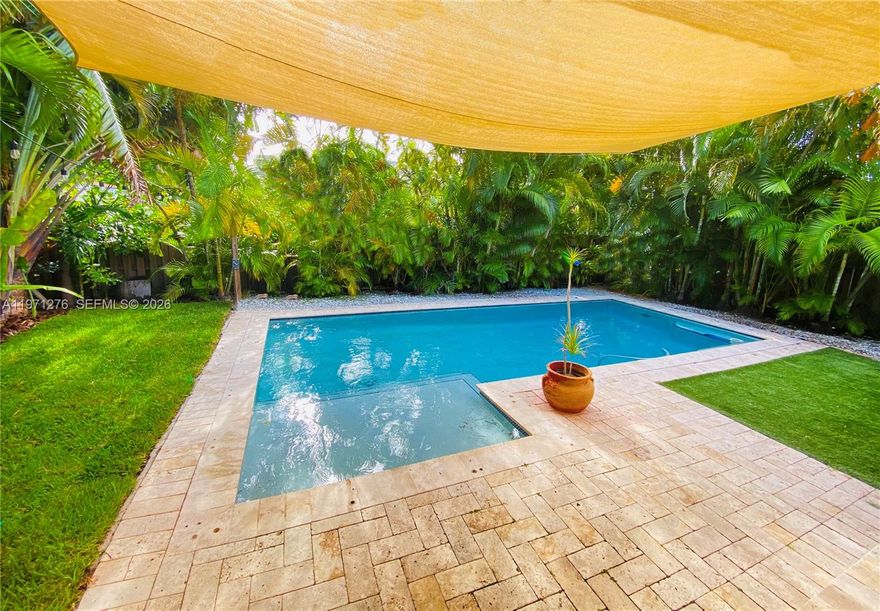 Tastefully Remodeled 4 bed/3 bath residence nestled in the heart of Surfside, featuring a stunning contemporary
pool and inviting outdoor living space. Preserving its original charm, the home boasts exquisite white terrazzo and
wood floors. Open kitchen showcases stainless steel appliances and breakfast bar. Separate laundry room with
additional storage. Perfectly situated just moments away from the beach, the Community Center, top-notch
schools, the renowned Bal Harbor Shops, and various Houses of Worship. Enjoy the added benefit of A+ rated
schools in the area. This home offers a harmonious blend of style and convenience.