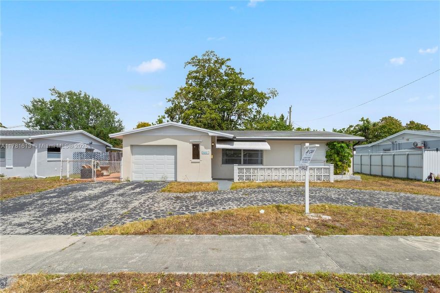 Well-maintained single-family home in a prime Hollywood location! 2 bedrooms / 2 bathrooms with a spacious layout, updated kitchen, and tile flooring throughout. Enjoy a large backyard with room for a pool or expansion—perfect for entertaining or adding value. Newer roof and central A/C for peace of mind. Conveniently located near schools, parks, shopping, and major highways. Easy to show—please use ShowingTime or text listing agent for access.