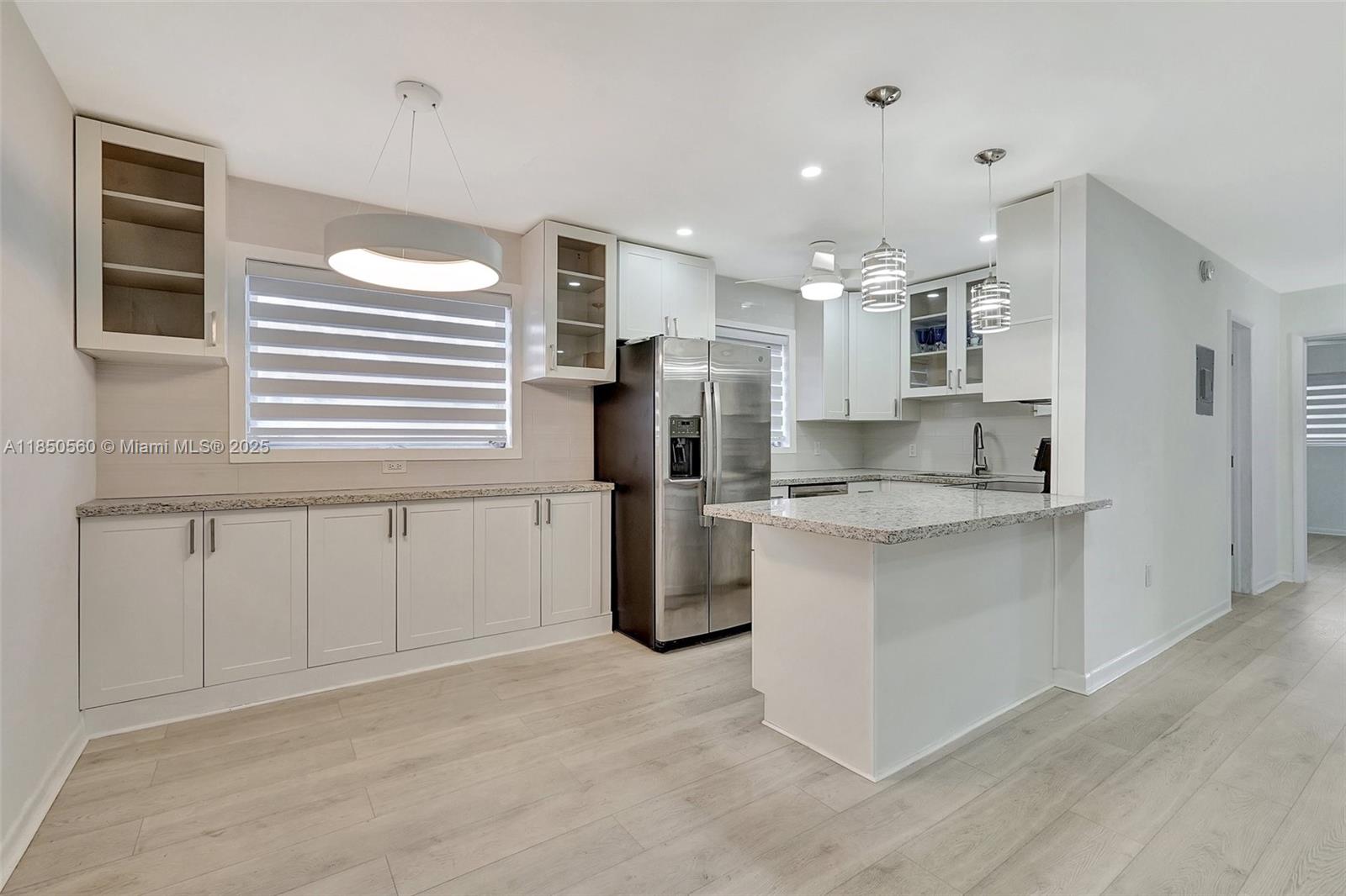 Fully updated 2BR/1BA corner unit in Golden Towers, a 55+ co-op community. Features an open kitchen with granite counters, sleek GE stainless appliances (with 2-year transferable warranty), modern cabinetry, and a new tankless water heater. Freshly painted interior with wood-look flooring and stylish lighting throughout. The well-kept community includes a peaceful courtyard, lush landscaping, pool, gated entry, and a clubhouse. Ideal location close to shopping, dining, and transit. Just bring your toothbrush—this one’s move-in ready! Leasing allowed immediately, once per year with a 6-month minimum stay. Cash only sale.