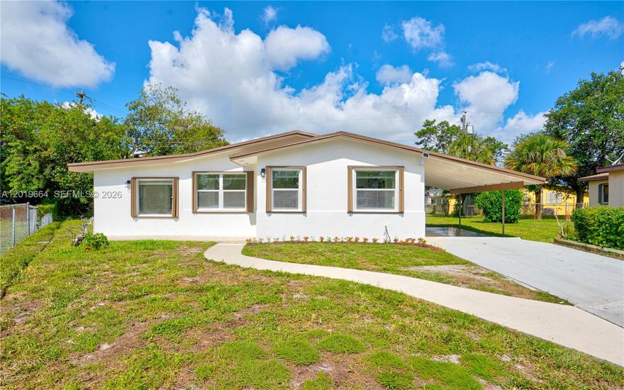 Move-in ready and beautifully updated, this 3-bedroom, 2-bath home located on a cul-de-sac in Fort Lauderdale offers flexible living space with an additional room perfect for a home office, den, family room, or potential 4th bedroom. Major upgrades include brand-new PVC plumbing, new electrical panels, hurricane shutters throughout, and a connected carport for added convenience.

The interior features a completely renovated kitchen with new appliances, updated flooring, and modern recessed lighting that creates a bright, contemporary feel. A spacious laundry room with washer/dryer hookup adds extra functionality and storage space.

Ideally located close to shopping, dining, retail, and everyday conveniences, this home is perfect for homeowners and investors alike. FHA, VA, Conventional, first-time buyers, and cash buyers are all welcome — seller is ready to review all offers!
